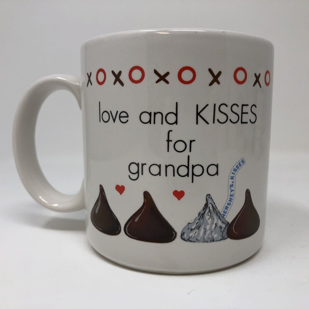 Love and Kisses for Grandpa Coffee Mug Hershey Chocolate Grandparent Gift